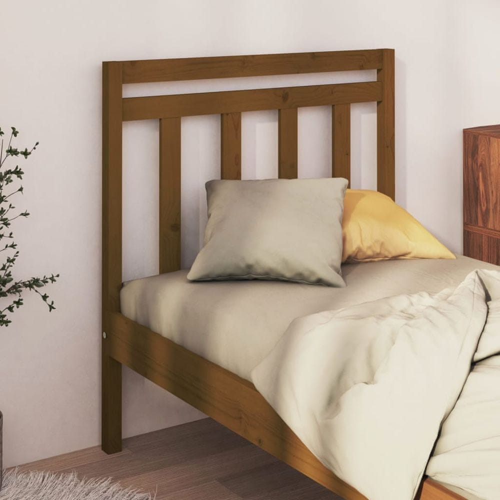Vidaxl Čelo postele, hnedé, 106x4x100 cm, masívne borovicové drevo